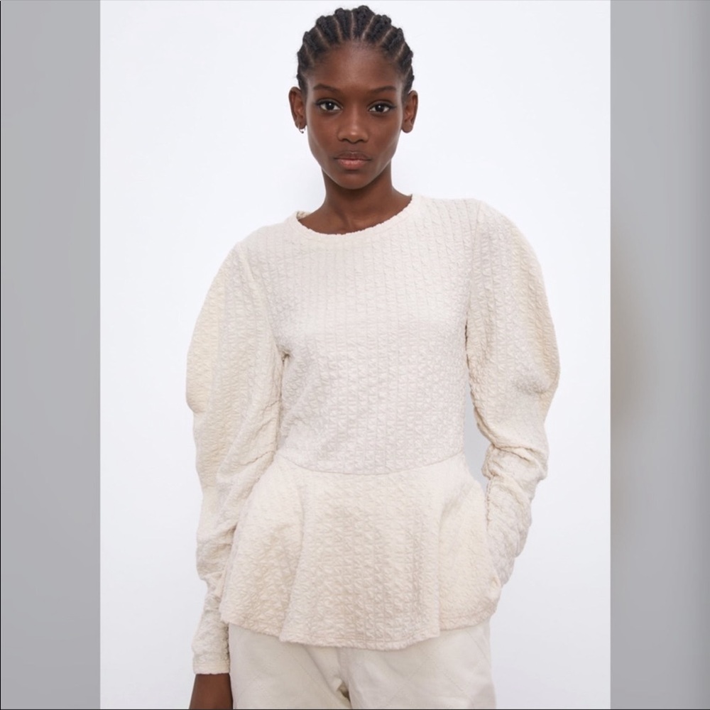 Zara women’s long-sleeved peplum top
